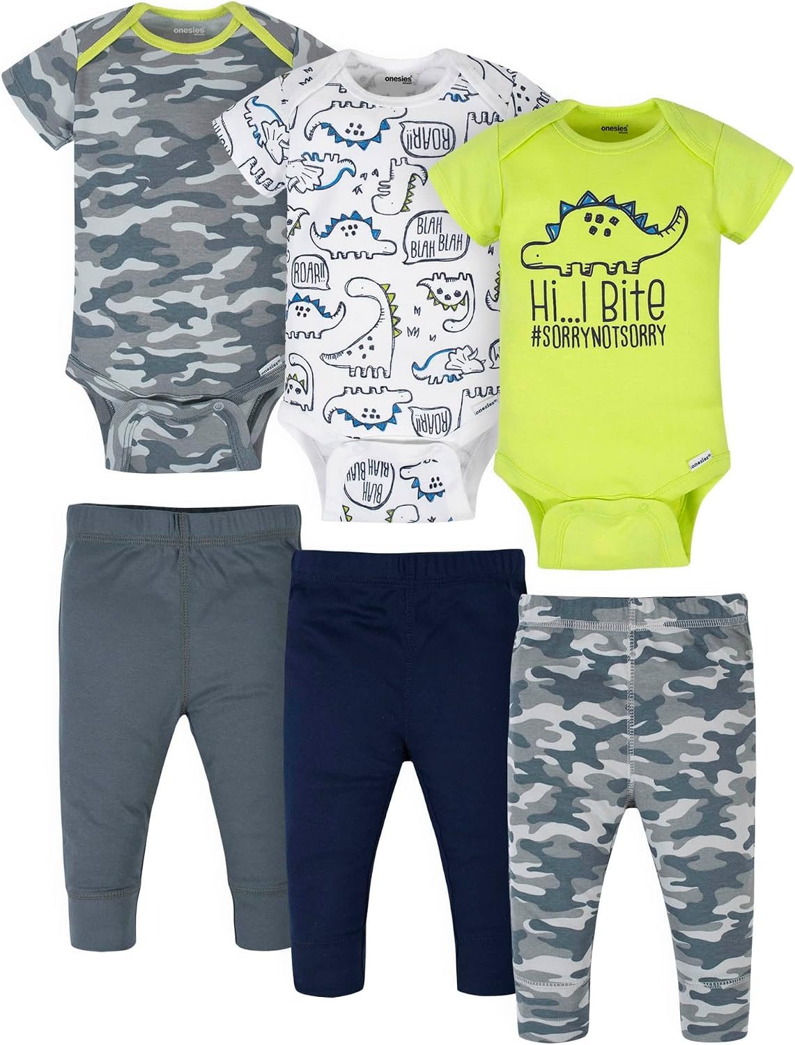 Onesies Brand Unisex Baby 3 Outfit Bundle Mix Match Pants Set