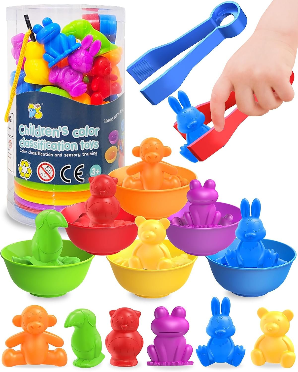 Oomloid Counting Animals Montessori Toys for 3 4 5 Years Old Boys Girls, Preschool Learning Activities Educational Sensory Toys Gifts for Kids Toddlers Ages 3-5, 4-8