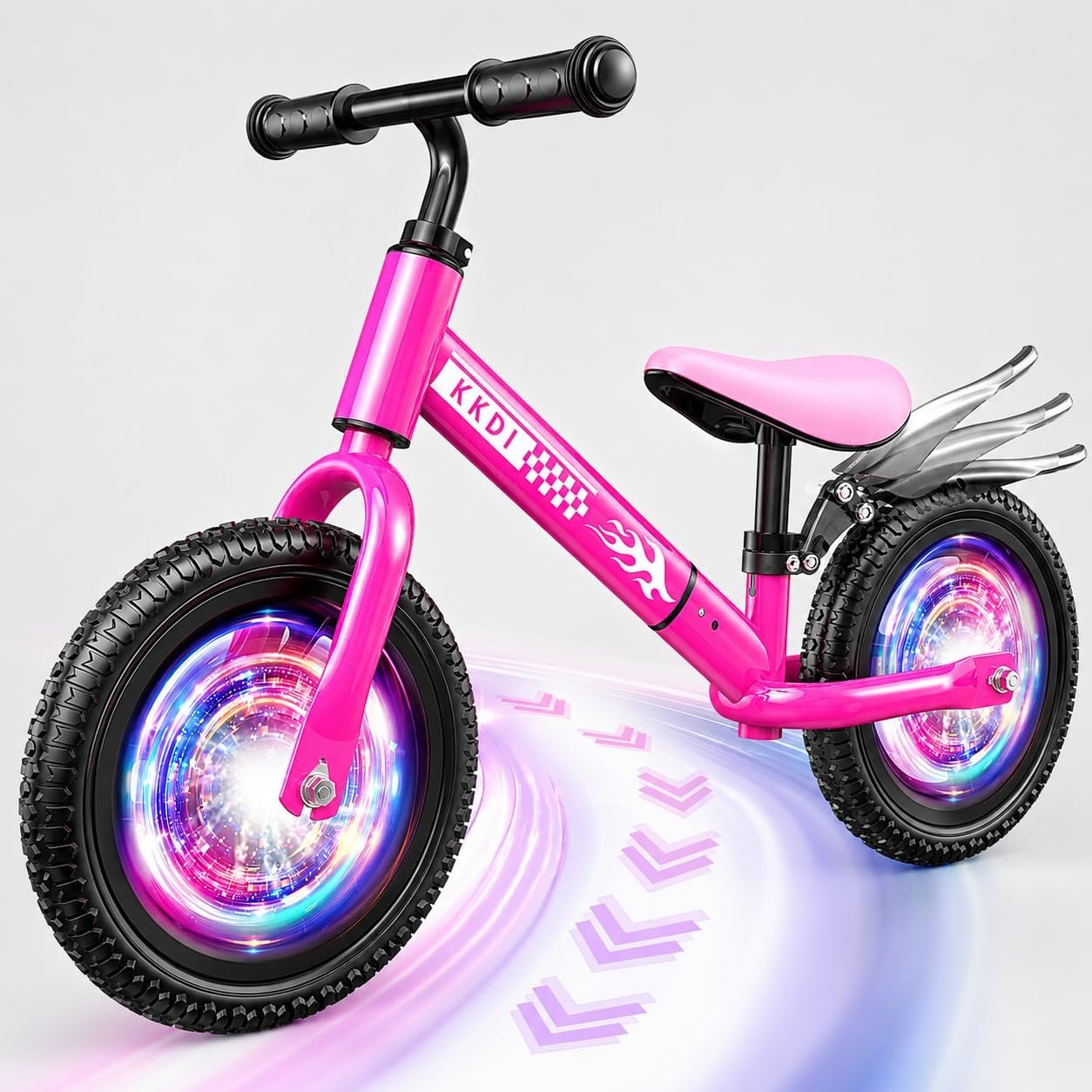 Toddler Balance Bike for 2-5 Year Old,Kids Balance Bike with Fender,Kids Bicycle for 2 3 4 5 Years Old Boy Girl Birthday Christmas Toy Gift,Adjustable Seat/Handlebar,Flat-Free LED Tires,10Min Assembly