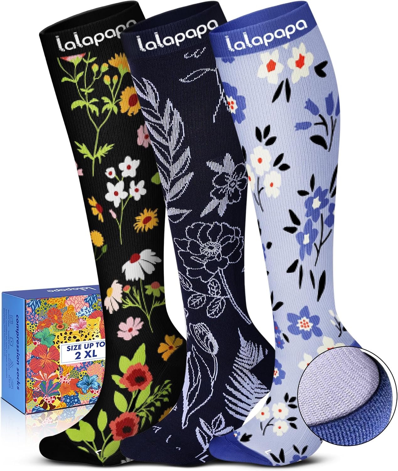 Cute Compression Socks for Women – 3 Pairs 20-30 mmHg Graduated Support Lightweight for Daily Wear Travel Nurse
