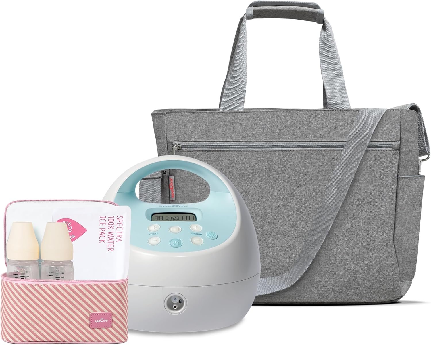 Spectra Baby S1 Plus Premier Portable Rechargeable Electric Breast Pump with Tote Bag, Breast Milk Bottles and Cooler