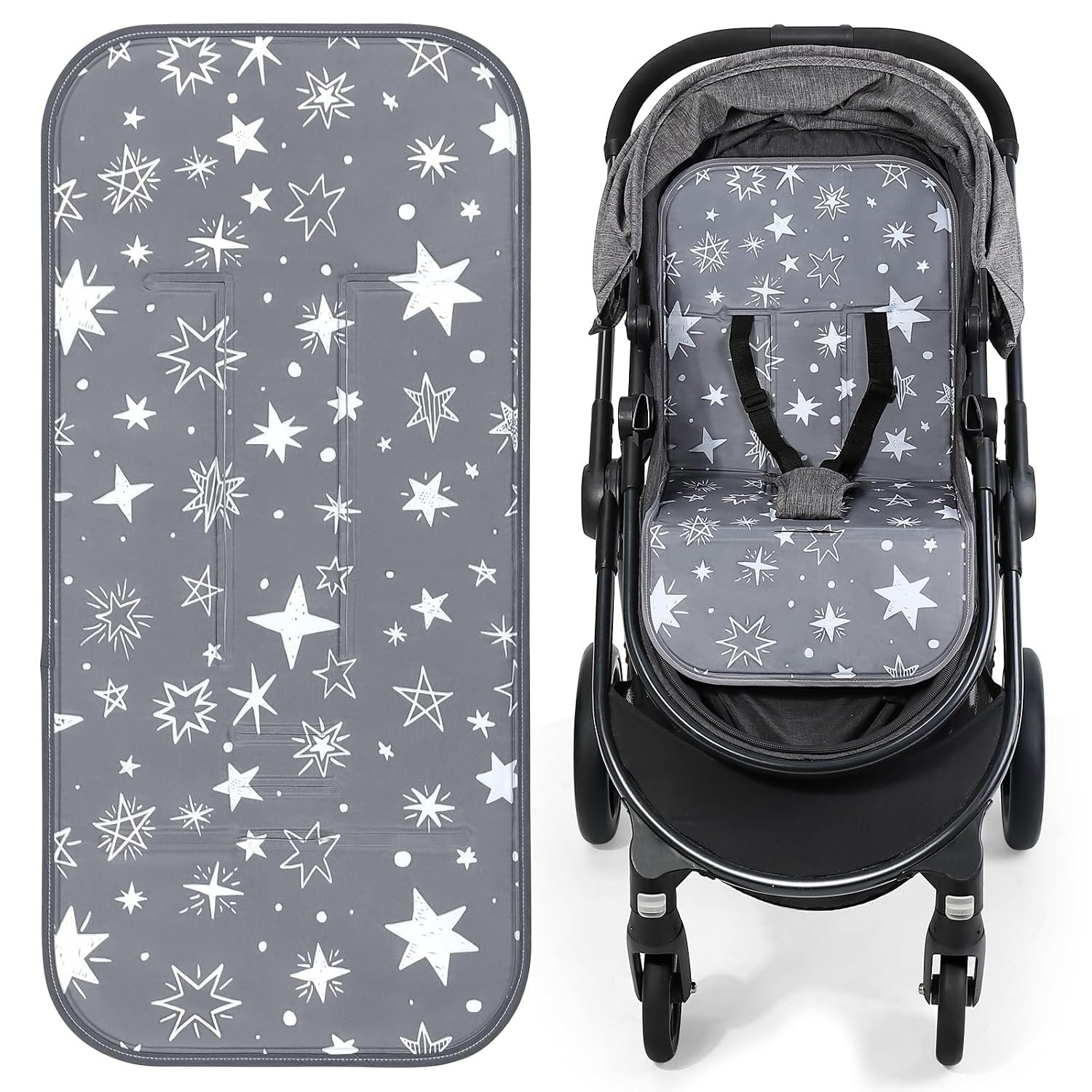 Orzbow Reversible Stroller Cooling Pad | Solid-Gel Baby Cooling Pad for Stroller, High Chair, Bassinet, Crib | Water-Resistant and Comfortable Seat Liner, Keep Baby Cool in Summer Essentials, Gray