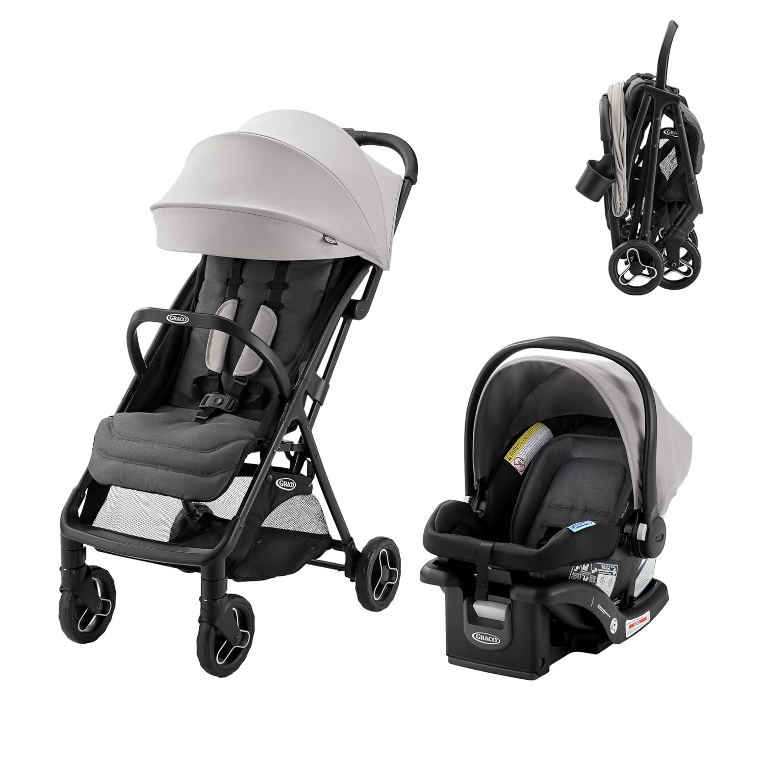Graco® Ready2Jet Travel System – Compact Travel Stroller with Automatic Fold and SnugRide Lite Infant Car Seat