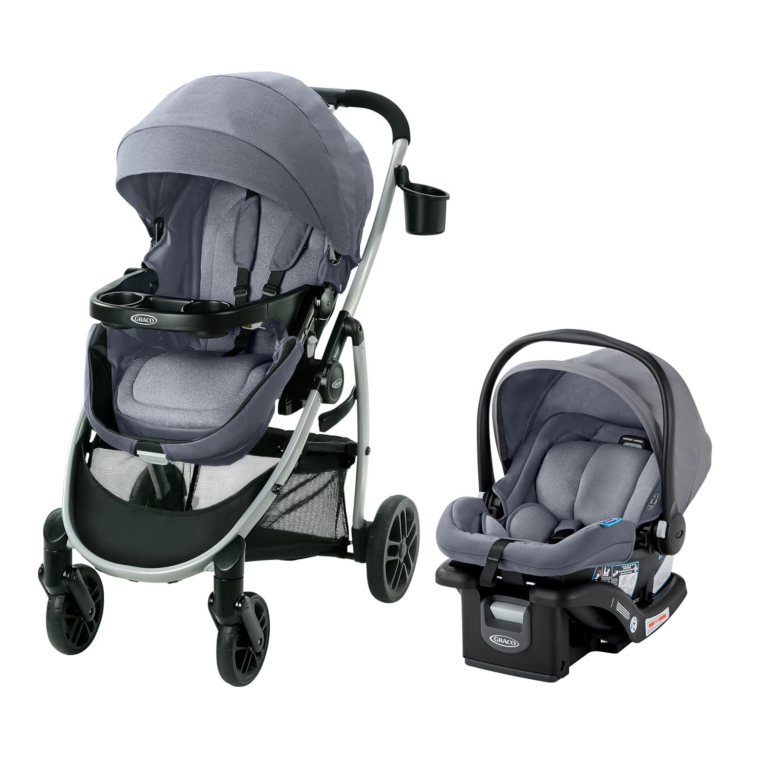 Graco Modes Pramette Travel System, Car Seat and Stroller Combo, Includes SnugRide LX Infant Car Seat and Baby Stroller with True Pram Mode, Reversible Seat, One Hand Fold, Extra Storage, Ontario