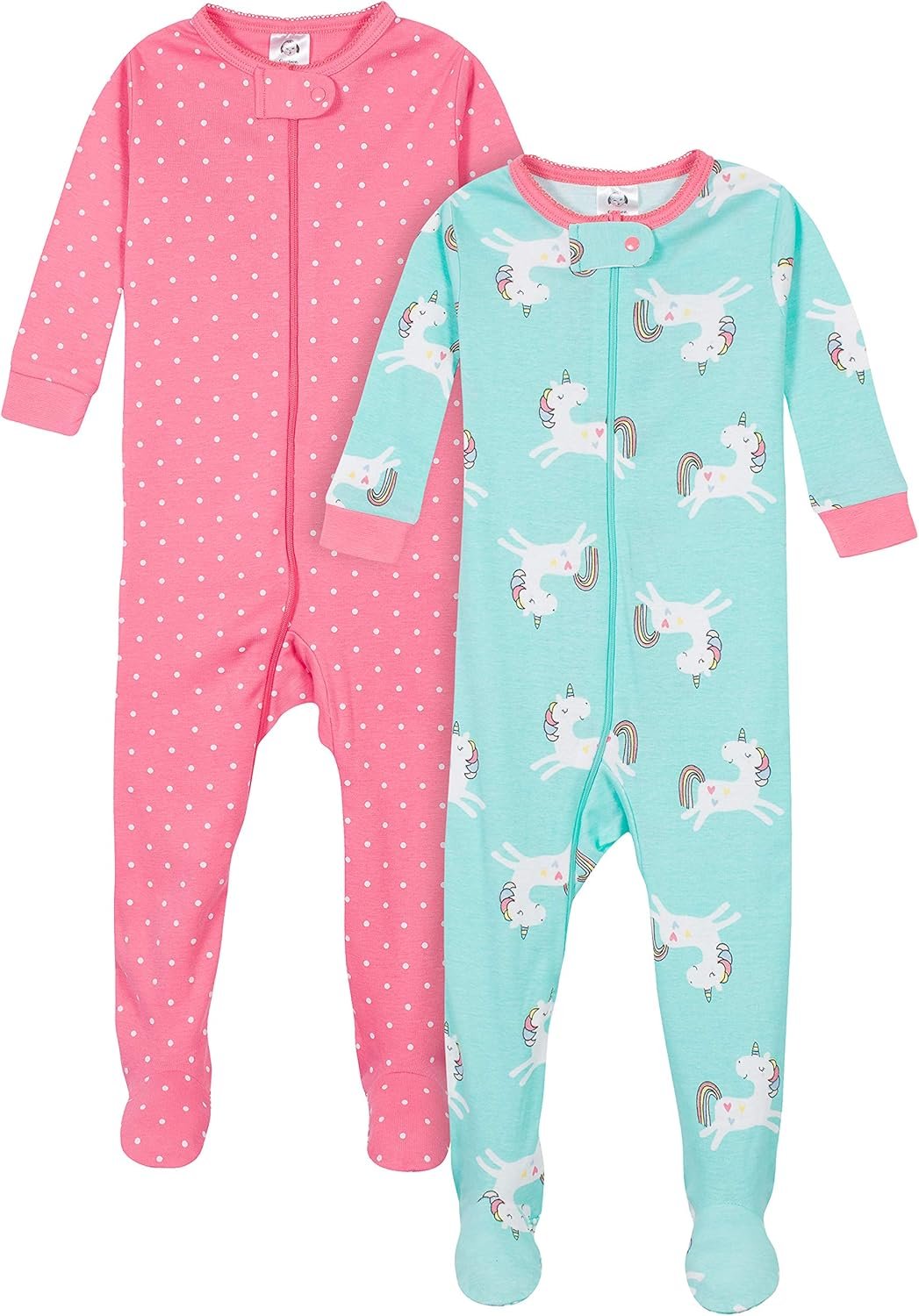 Gerber Baby Girls 2-Pack Footed Pajamas