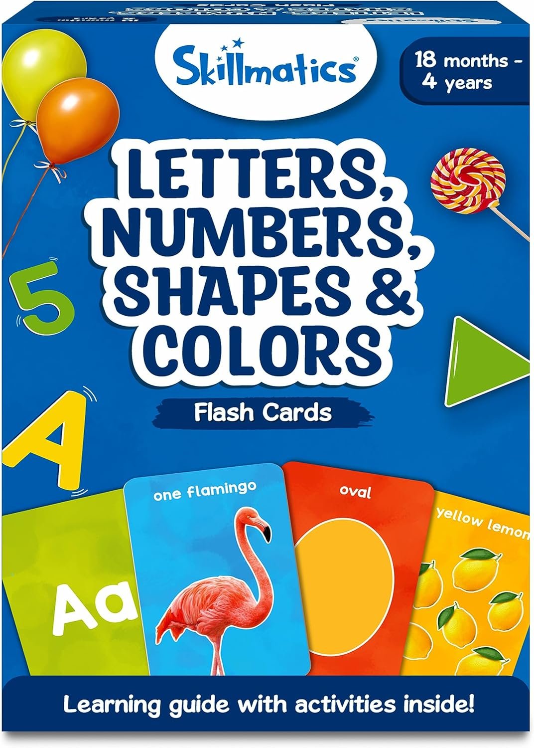 Skillmatics Thick Flash Cards for Toddlers – Letters, Numbers, Shapes & Colors, Montessori Toys, Preschool Learning Activities, Learning Aids, Gifts for Kids Ages 1, 2, 3, 4 Years
