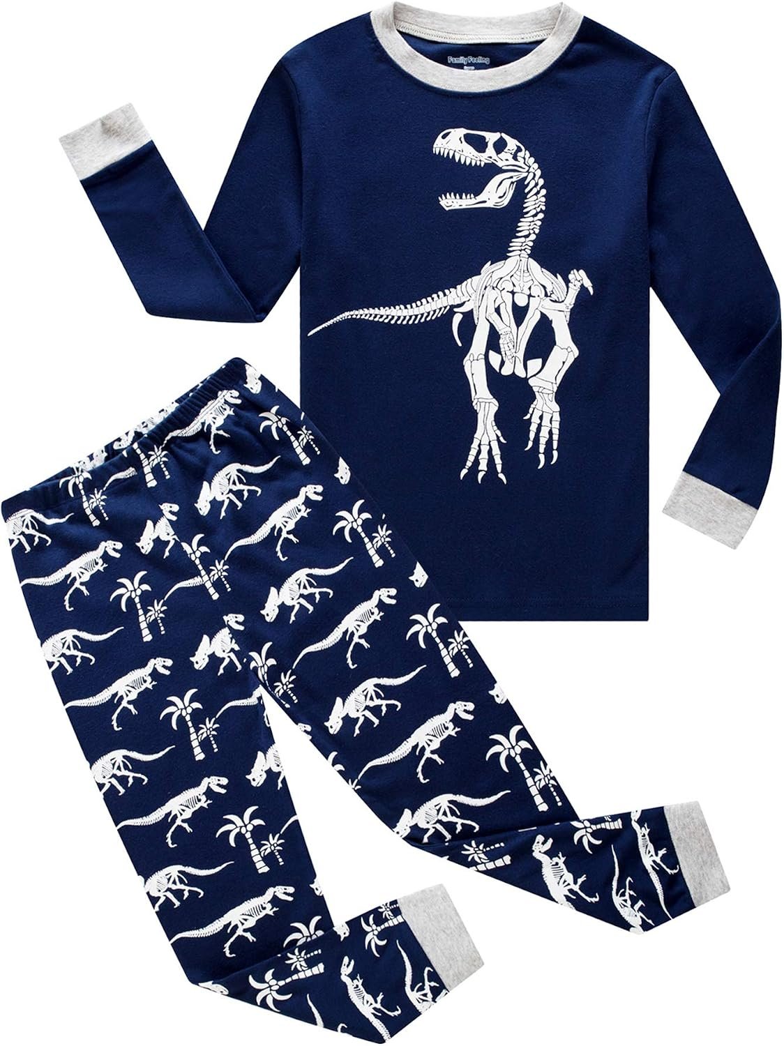 Family Feeling Kids & Toddler Boys Pajamas 2 Piece Pjs Set 100% Cotton Sleepwear