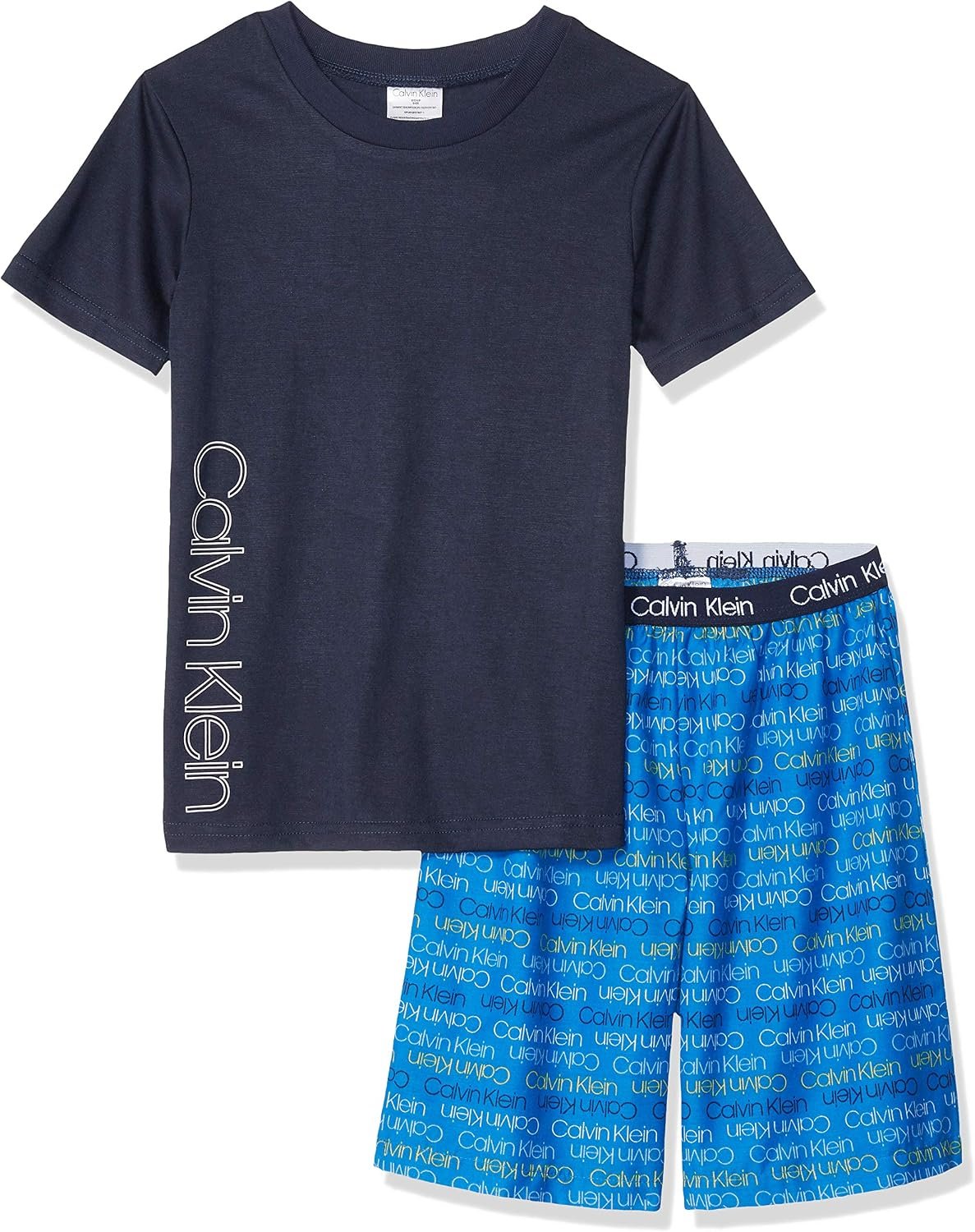 Calvin Klein Boys’ Two Piece Sleepwear Top and Bottom Pajama Set