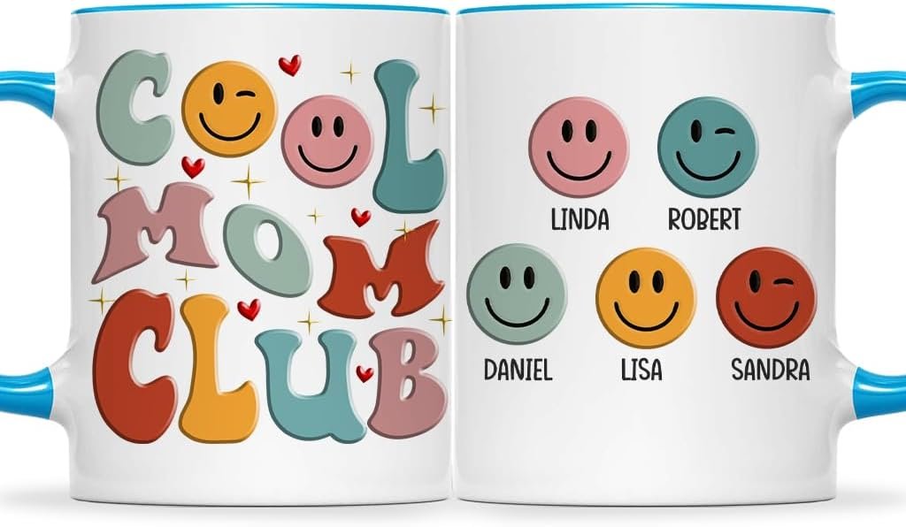 Personalized Mom Coffee Mug with Kids’ Names – Custom Boy or Girl Mom Cup – Cute Gift for Mum from Son or Daughter – Funny or Sentimental New Mother Mug – Birthday, Mother’s Day, Christmas, 11oz 15oz