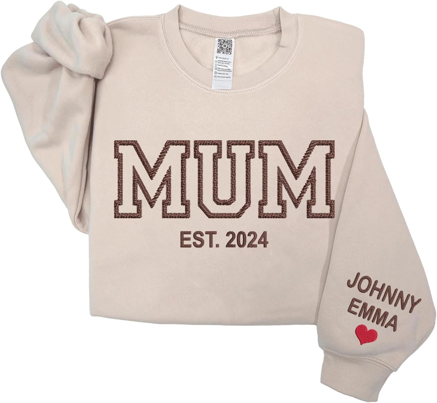 Love Signal Personalized Embroidered Grandma Crewneck Sweatshirt, Mothers Day Shirt, Mama Sweatshirt with Kids Name