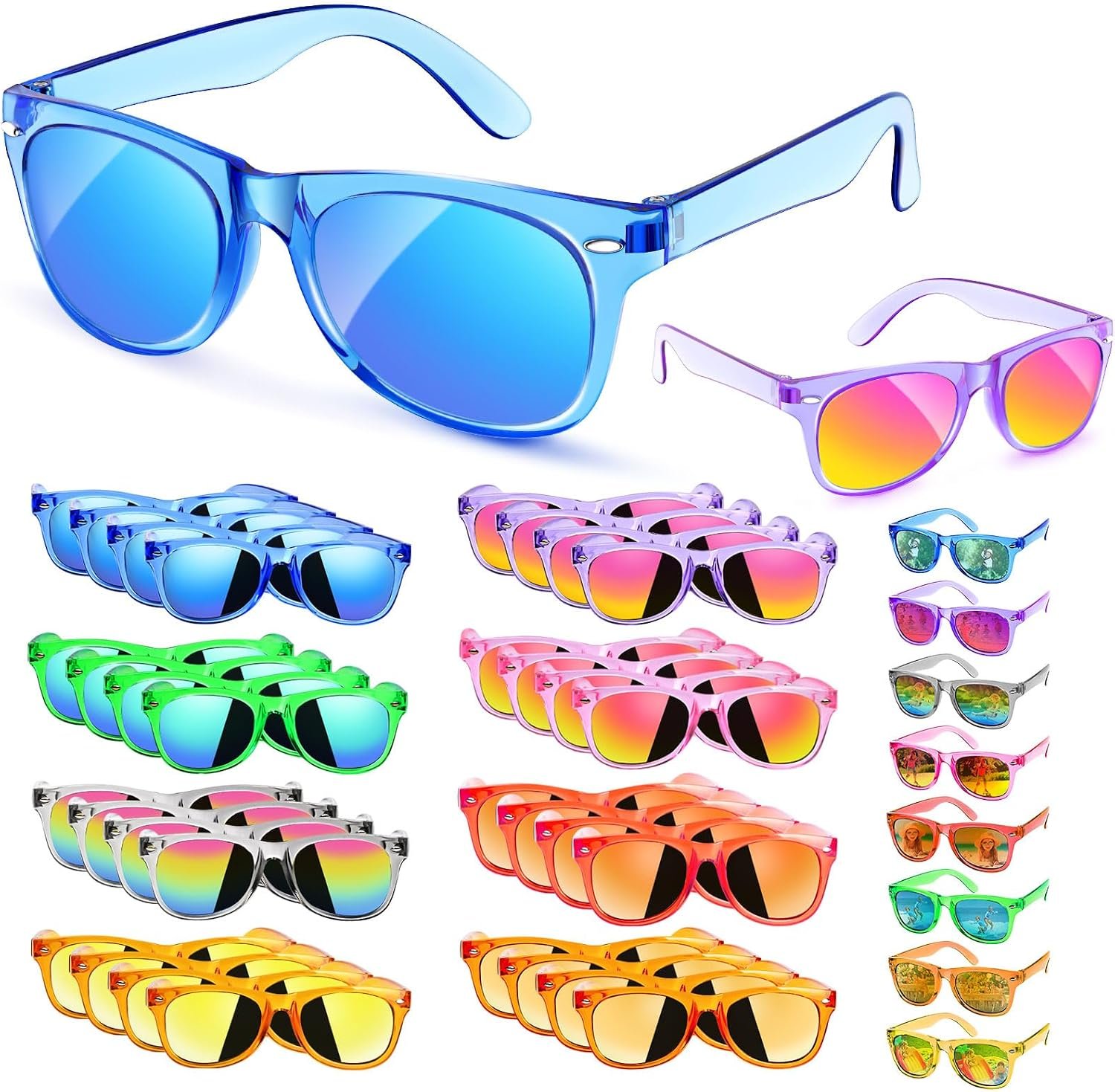 Party Favors Kids Sunglasses Bulk – 32 Packs Neon Sunglasses for Kid Age 3-8, UV400 Protection Party Sunglasses Goodie Bags Stuffers for kids Birthday Party Supply, End of the Year Gifts For Students