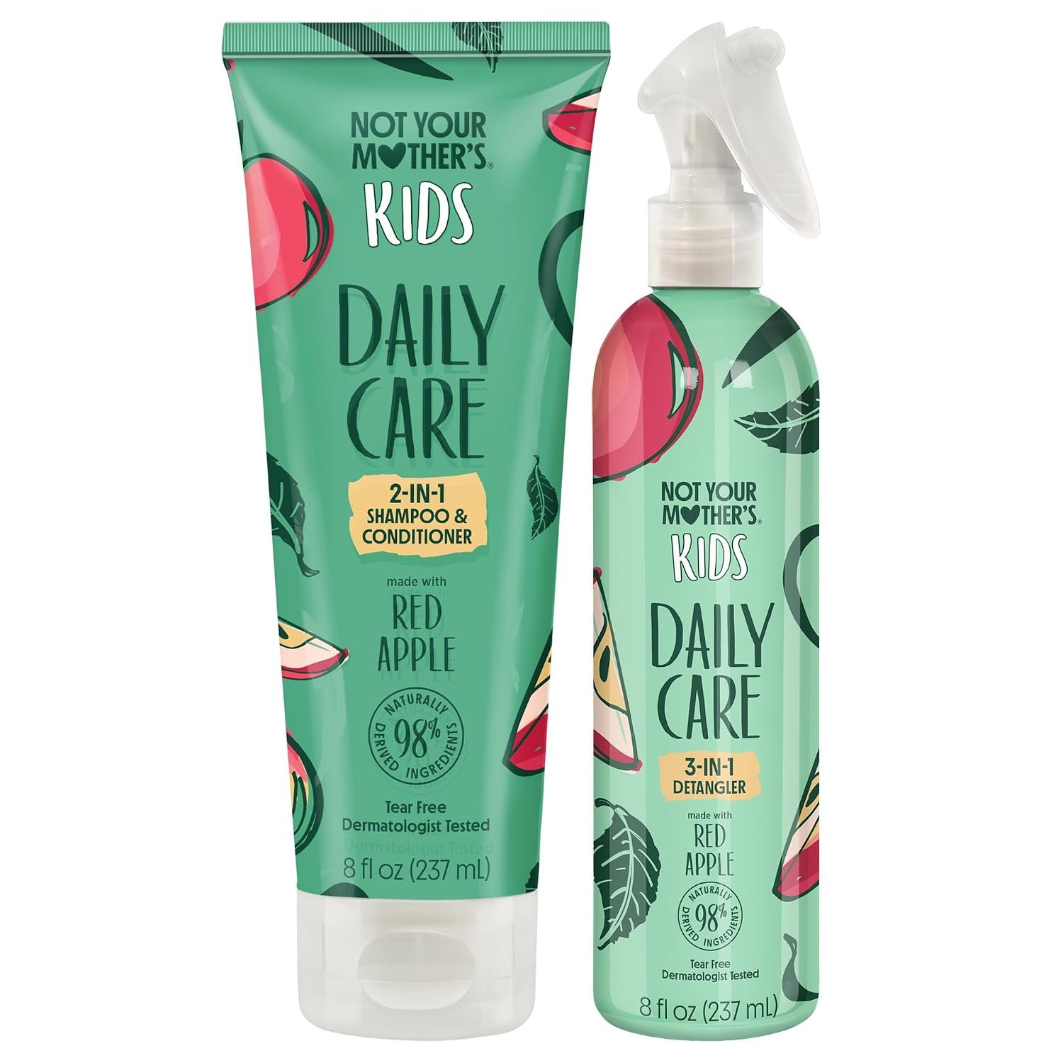 Not Your Mother’s Kids Daily Care 2-in-1 Shampoo & Conditioner + Detangler | 2-in-1 Shampoo/Contitioner + 3-in-1 Hair Detangler – Hair Products for Kids – Ideal for All Hair Types – Zesty Apple Scent