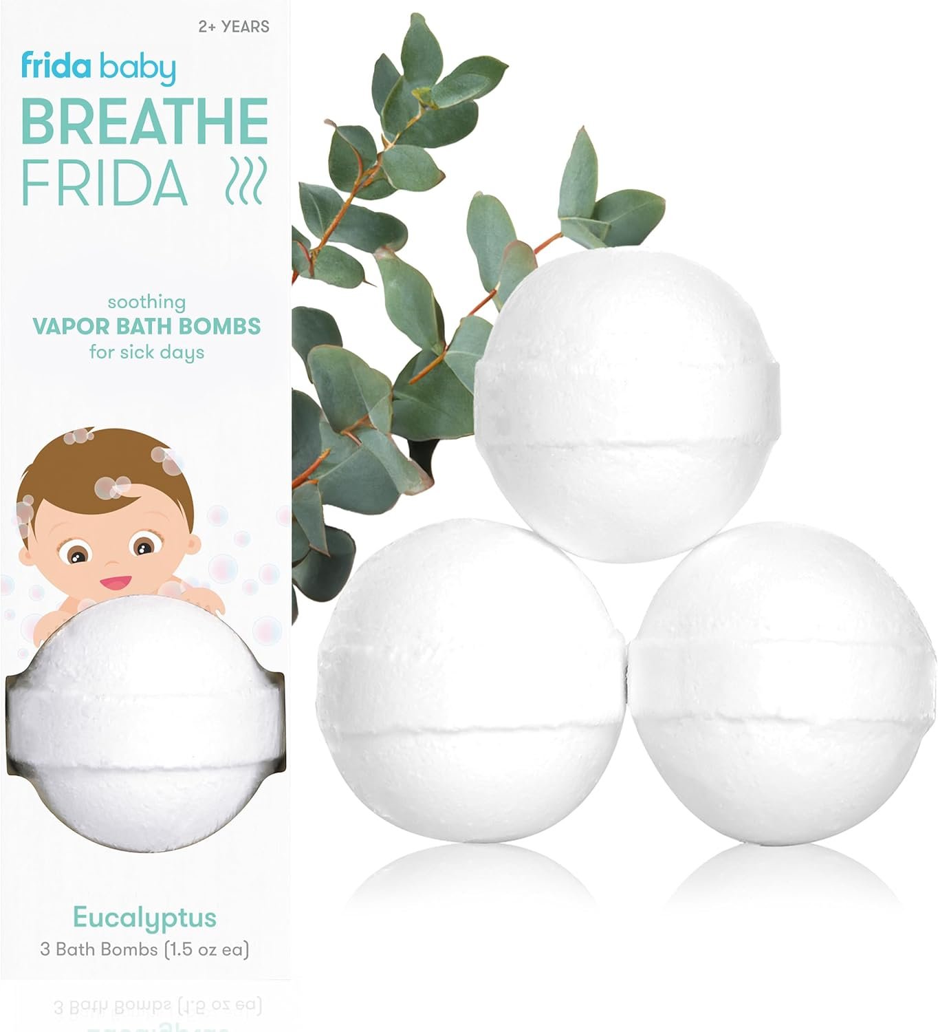 Frida Baby Natural Vapor Bath Bombs for Toddlers & Kids, Bath Bombs, 3ct