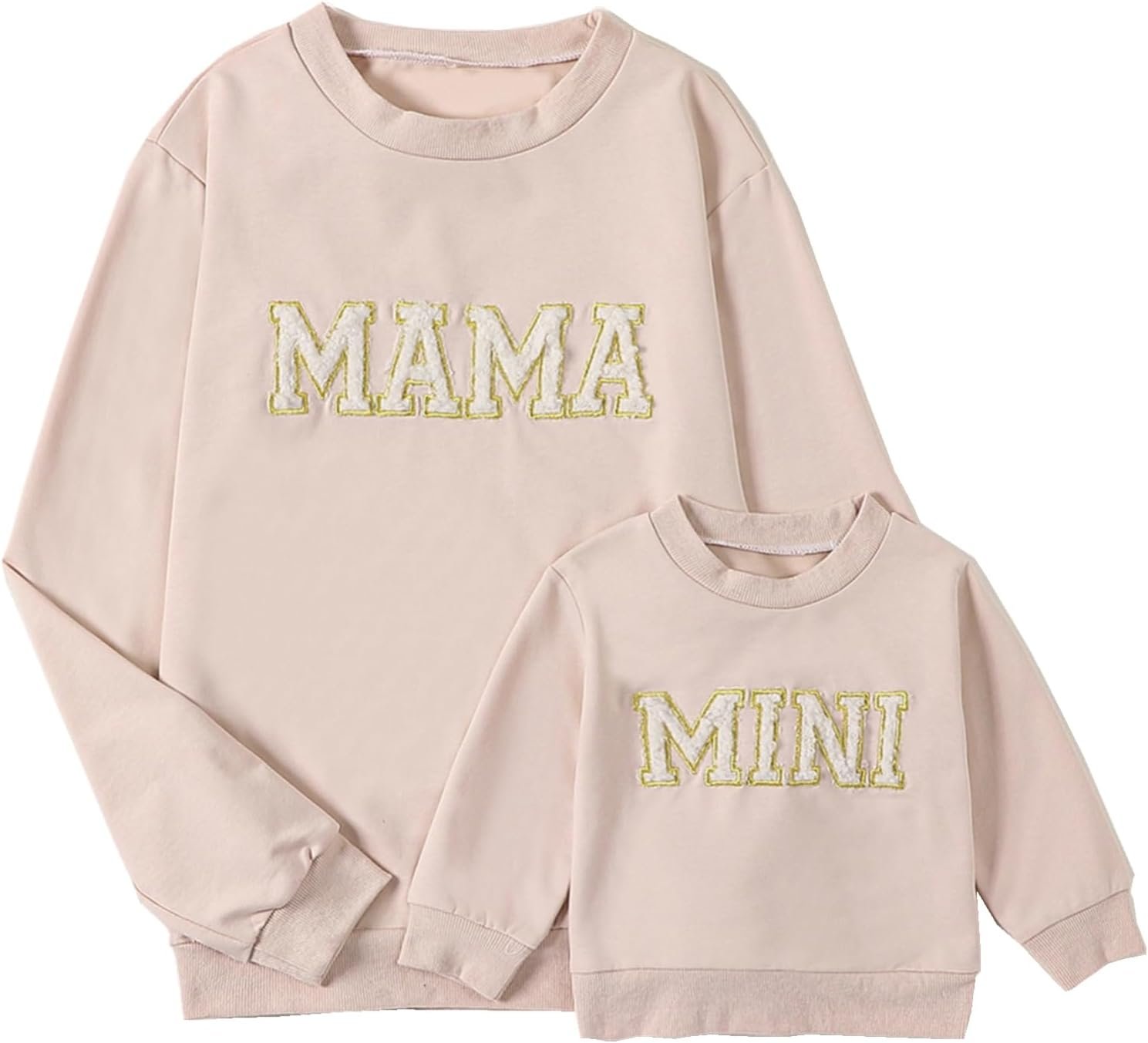ZAXARRA Mommy and Me Matching Outfits Long Sleeve Crewneck Pullover Tops Mama Sweatshirt Mama and Mini Clothes
