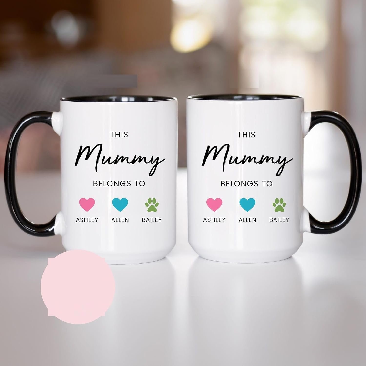 Custom Mom Mug With Kids Names, This Mummy Belongs to Mug, Mothers Day Birthday Christmas Gift, Mum Coffee Cup, Personalized Gift For Mom Mum Mama From Daughter Son Kids, Mothers Day Cup