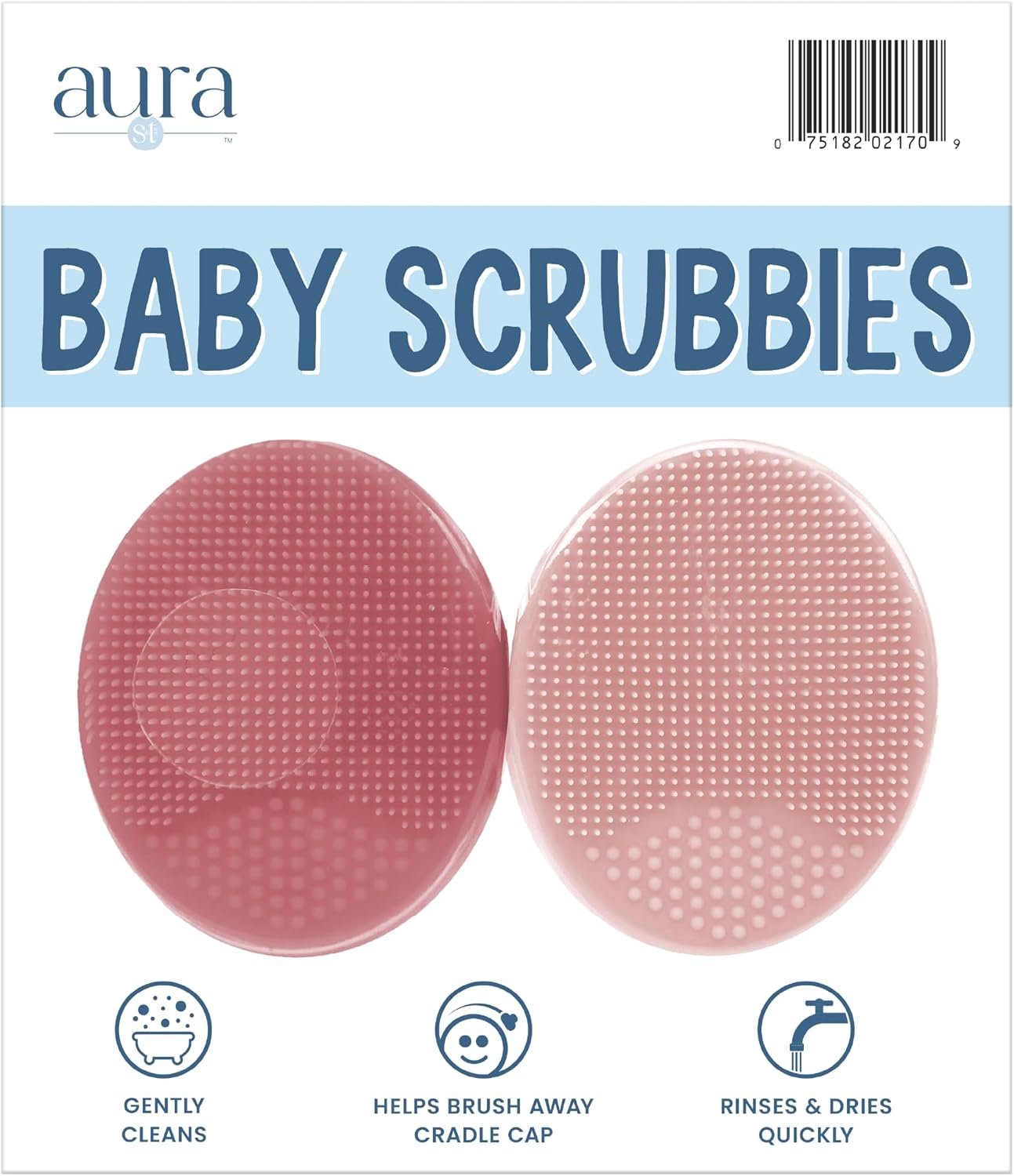 S&T INC. Cradle Cap Brush for Baby, 2 Pack, 2″ x 2.5″, Pink